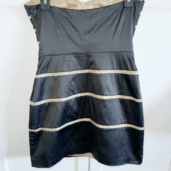 BCBGeneration Black Mini Bustier Dress Sz 4 Strapless Fairy Goth Witchy - Picture 2 of 7